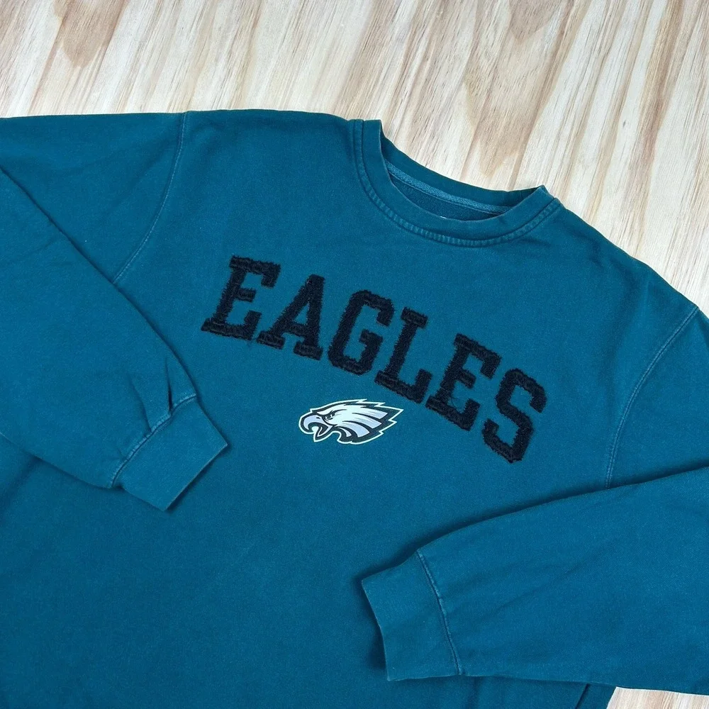 NFL Authentic Philadelphia‎ Eagles Crewneck Sweatshirt Football Sports Size L